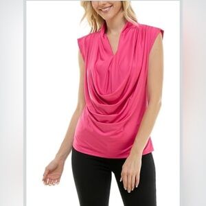 Zac & Rachel Women's Fuchsia Drape Blouse